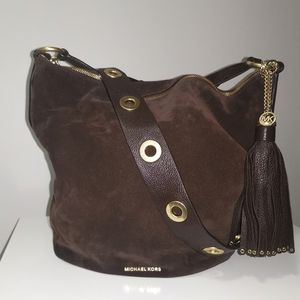 Michael Kors Brooklyn Large Grommet Suede Bag